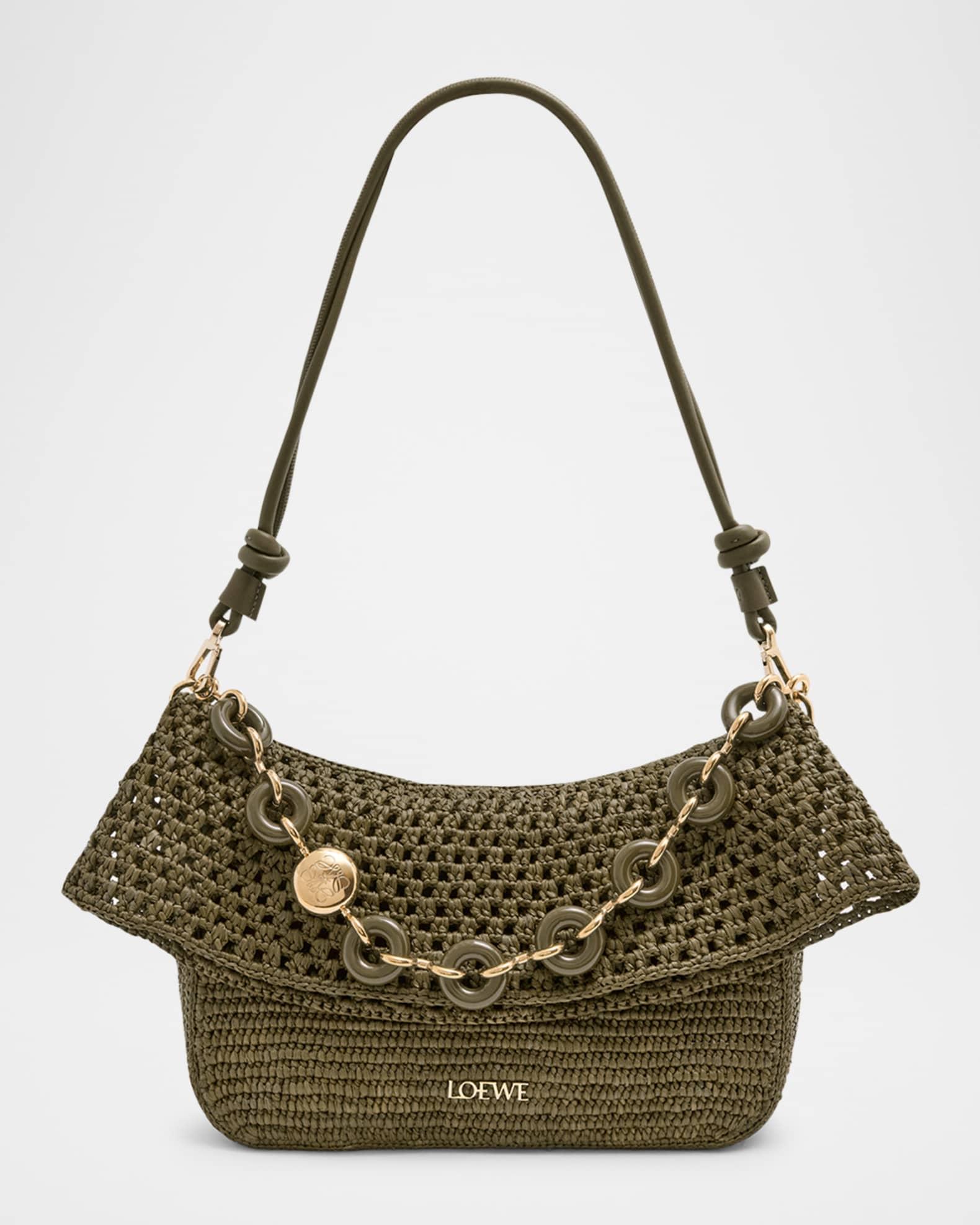 x Paula’s Ibiza  Ola Small Shoulder Bag in Raffia and Leather Product Image
