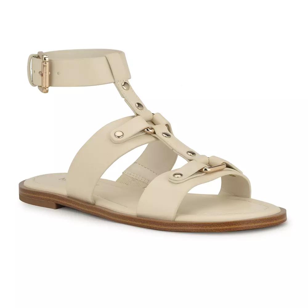Nine West Jouise Women's Round Toe Casual Flat Sandals, Size: 5, Ivory Product Image
