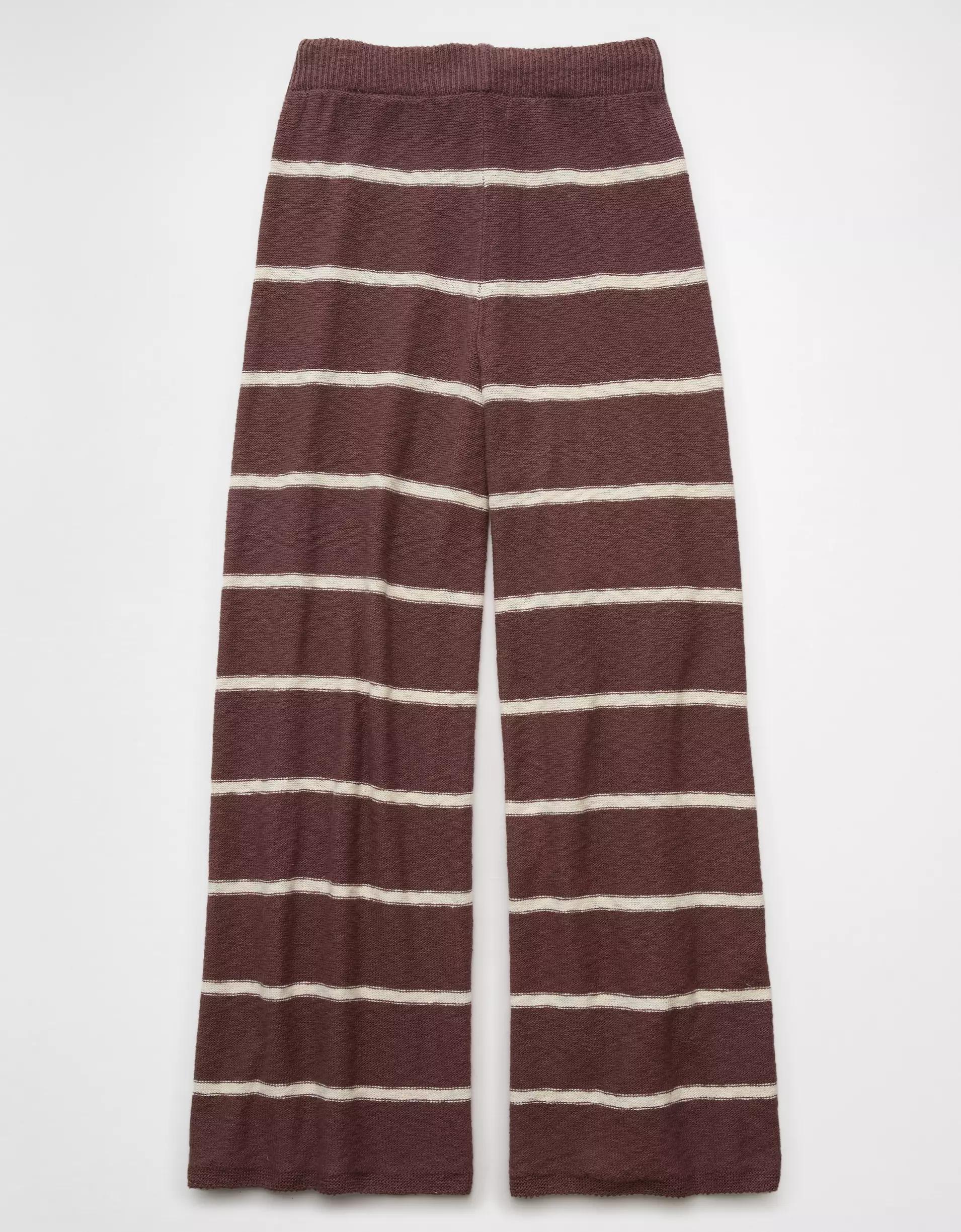 AE Knit Wide-Leg Striped Pant Product Image