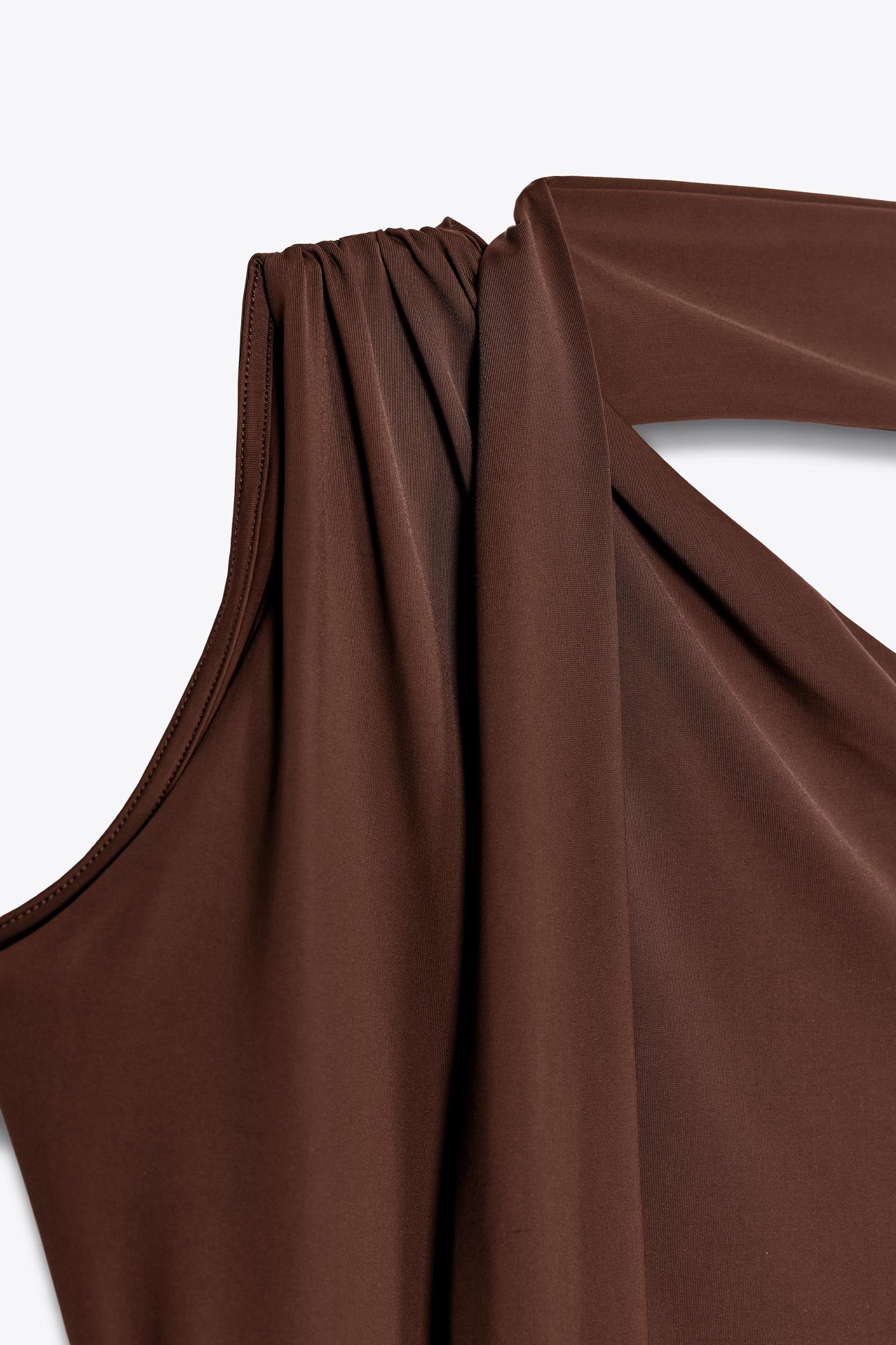 ASYMMETRIC POLYAMIDE BODYSUIT WITH SCARF Product Image