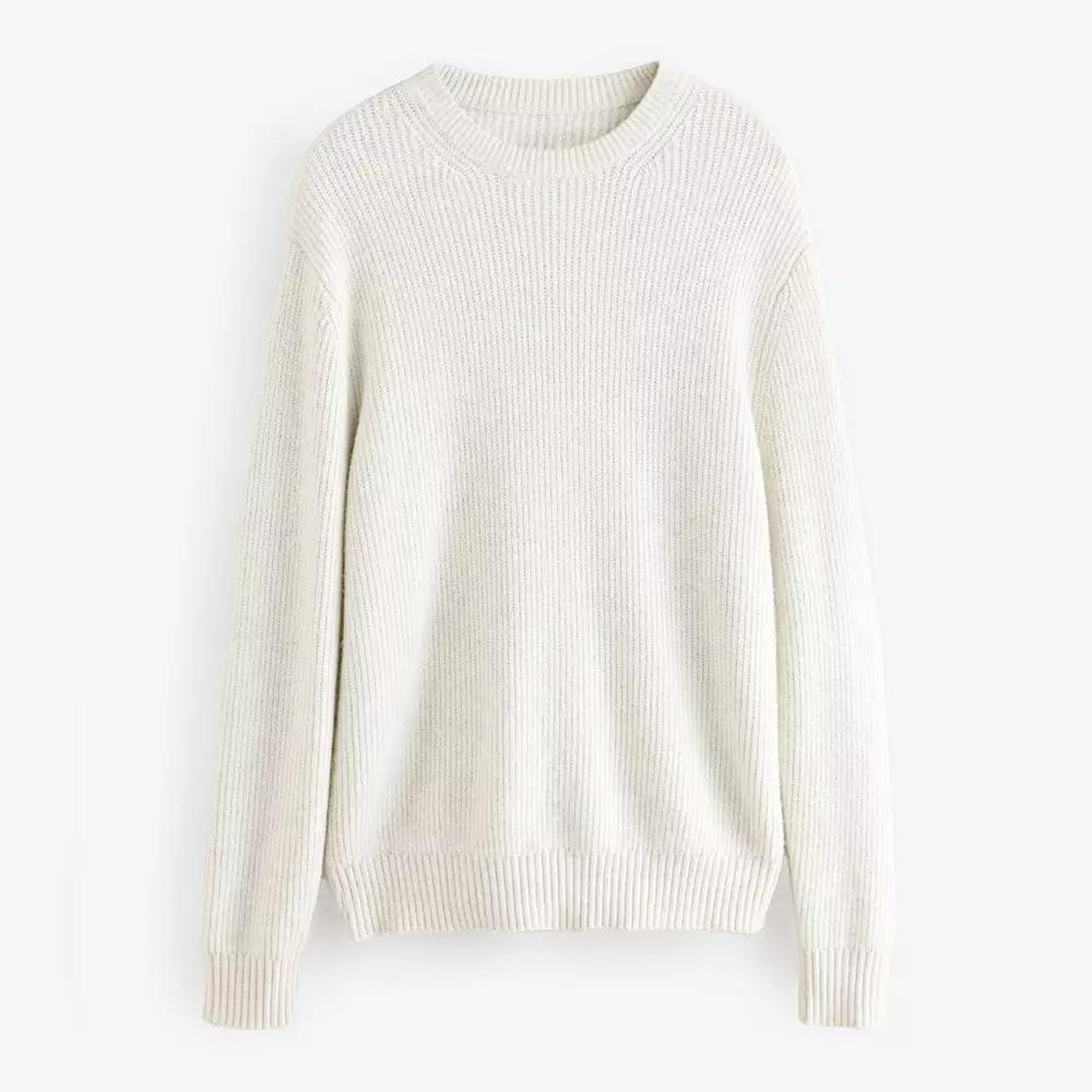 Men's NEXT Cosy Crewneck Sweater, Size: XXL, White Product Image