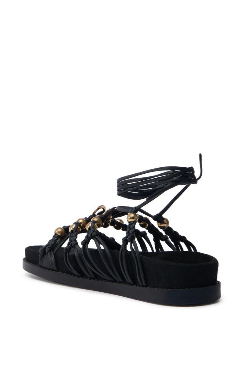 AZALEA WANG XYLA BLACK FAUX SUEDE SANDAL Product Image