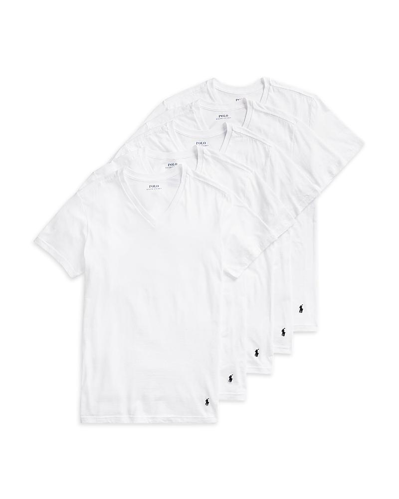 Polo Ralph Lauren Slim Fit V-Neck Undershirt, Pack of 5 Product Image