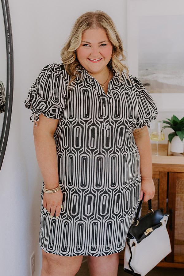 Art Deco Chic Mini Dress in Black Curves Product Image