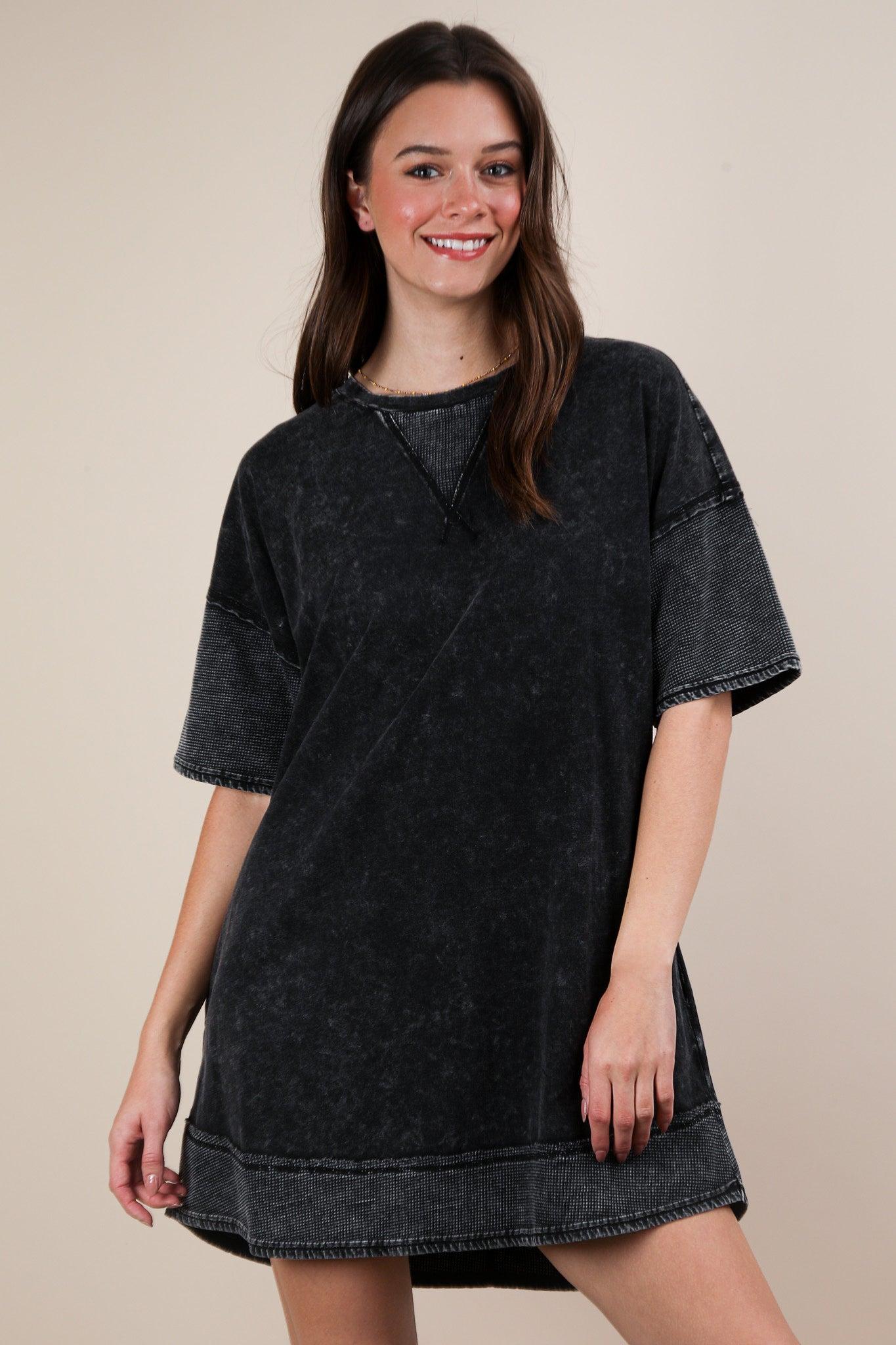 Mineral Washed Dress- Pink Product Image