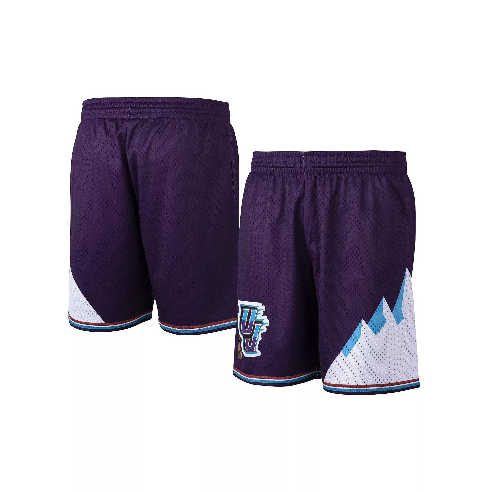 Mens Mitchell & Ness Purple Utah Jazz Hardwood Classics Primary Logo Swingman Shorts Product Image