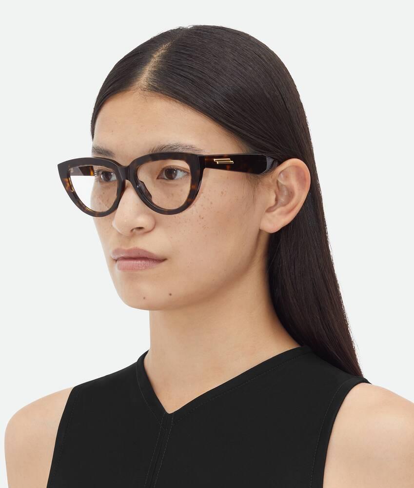 Women's Classic Recycled Acetate Cat Eye Eyeglasses in Havana/transparent Product Image