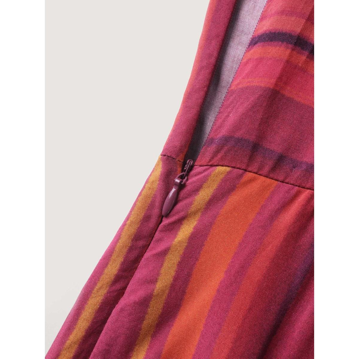 Plus Size Russet Rayon Stripe Print Stretchy Hem Cami Jumpsuit Women Boho Sleeveless V-neck Vacation Loose Jumpsuits BloomChic 18-20/2X Product Image