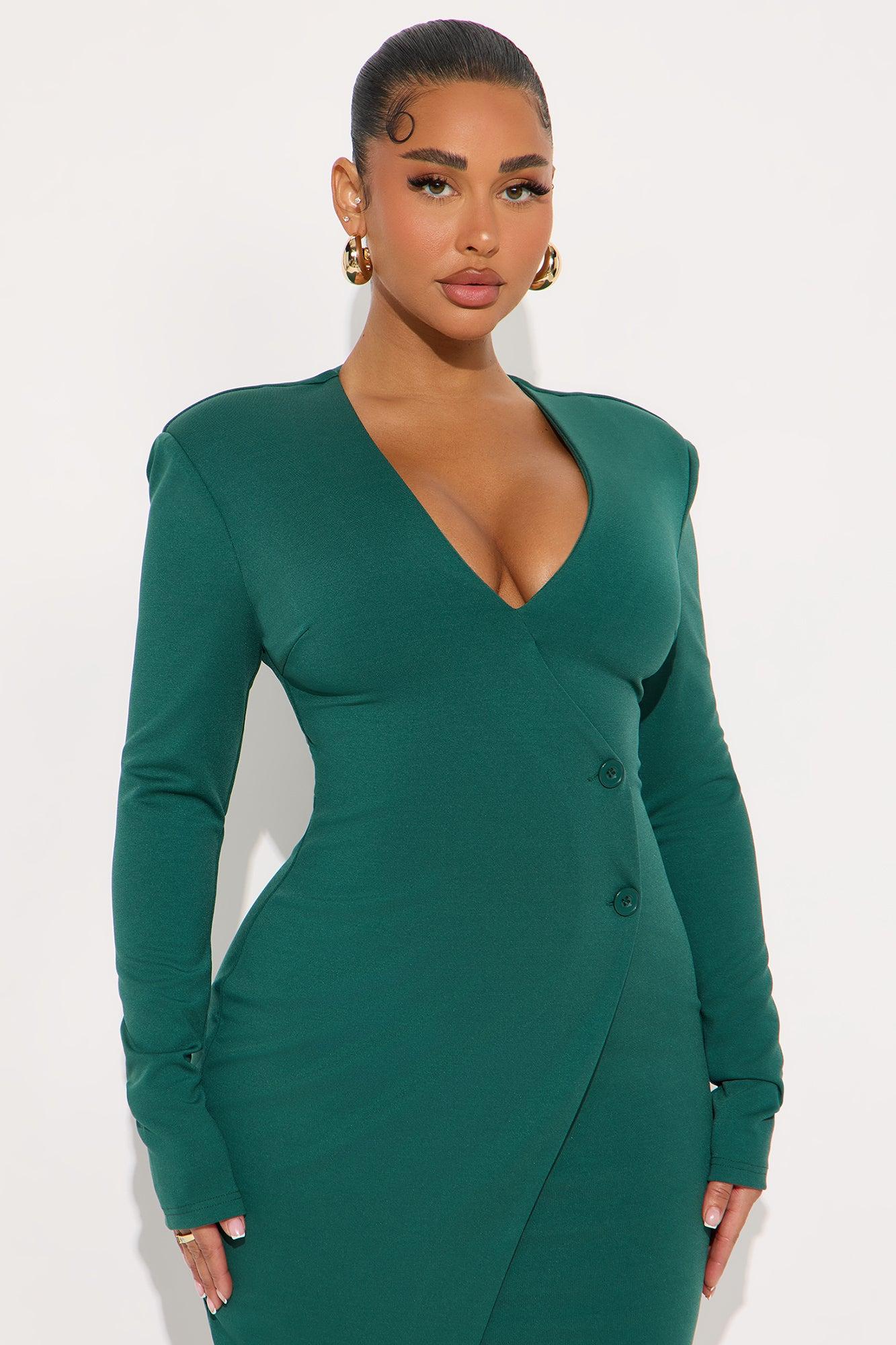 Myla Long Sleeve Midi Dress - Hunter Female Product Image