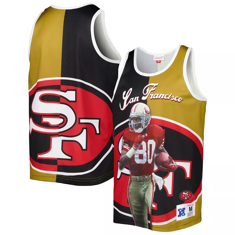 Men's Mitchell & Ness Jerry Rice Black/Gold San Francisco 49ers Retired Player Graphic Tank Top, Size: Small Product Image