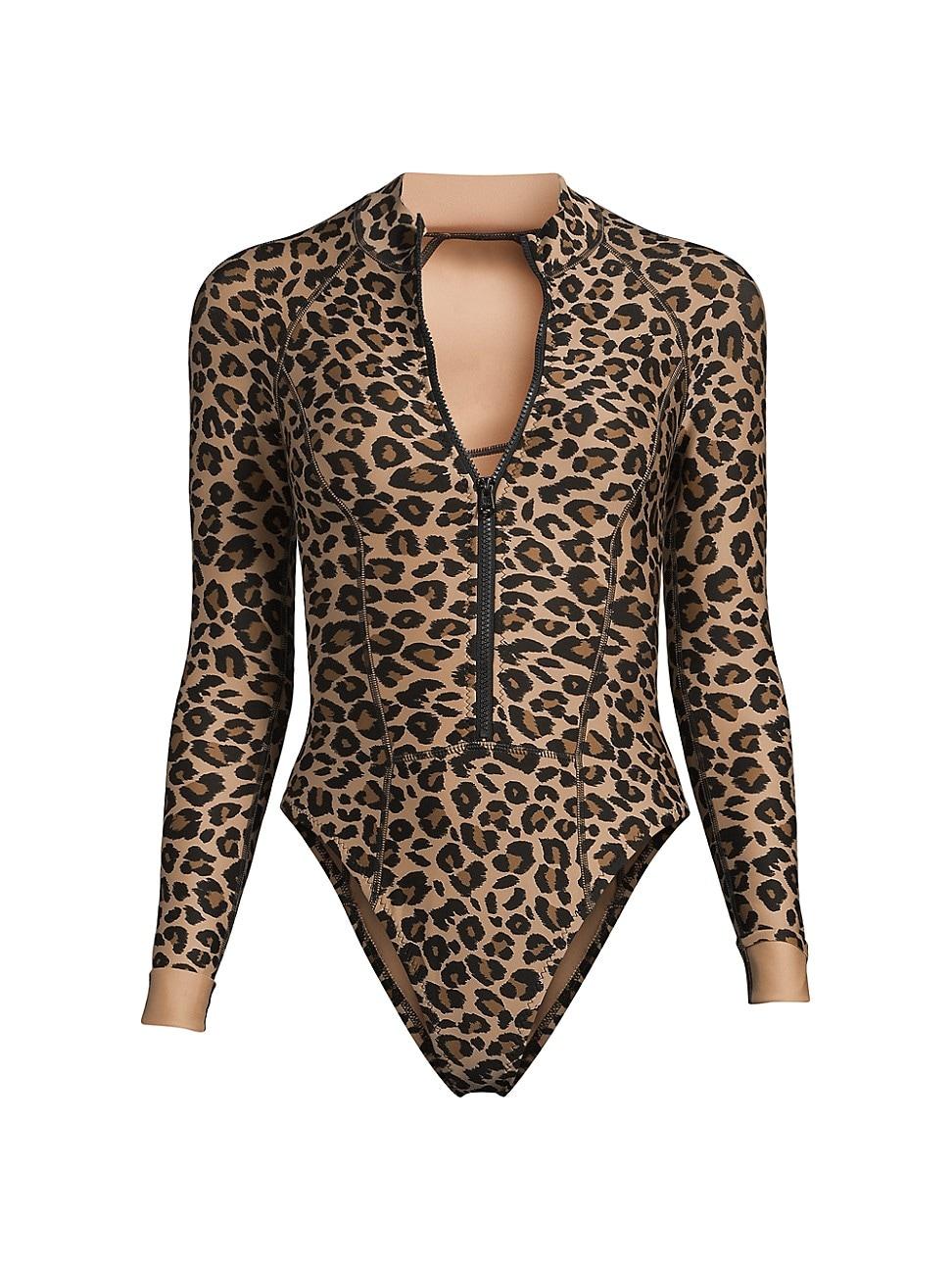 Womens Kendall Leopard Print Surfsuit Product Image