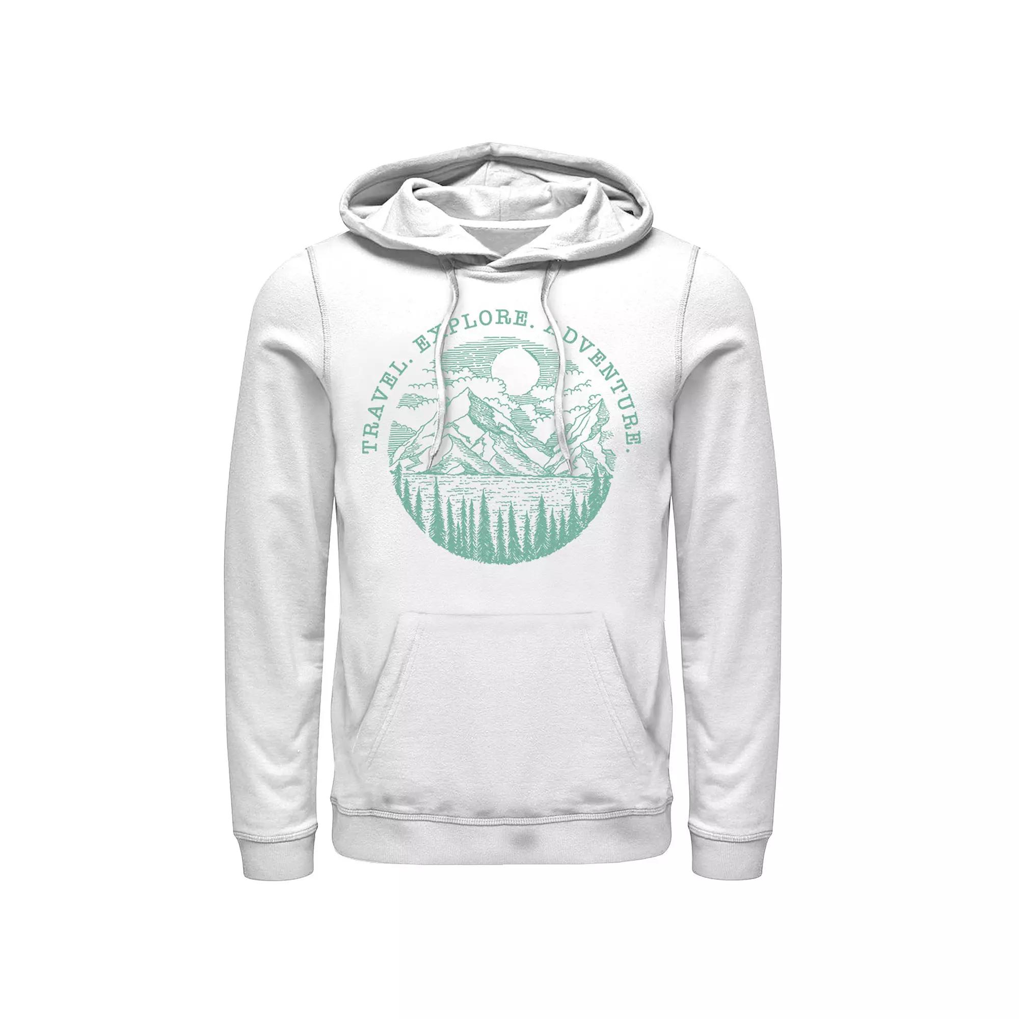 Men's Travel Explore Adventure Sketch Mountains Hoodie,  Product Image