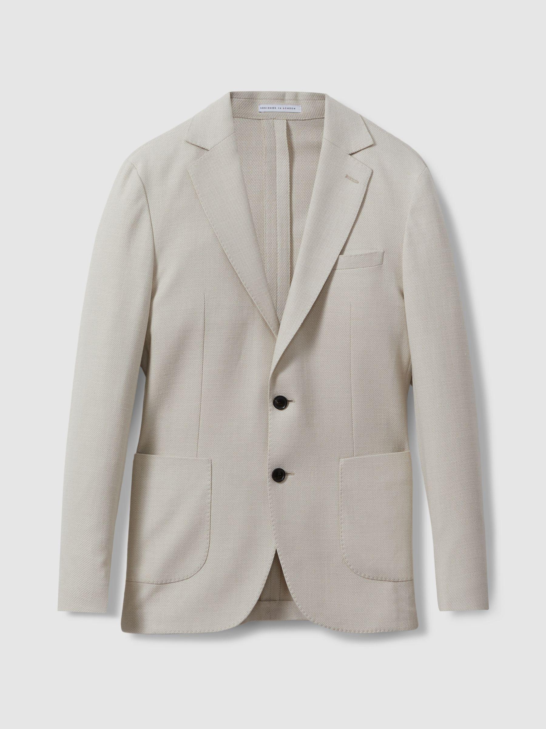 Single Breasted Blazer With Cotton in Stone Product Image