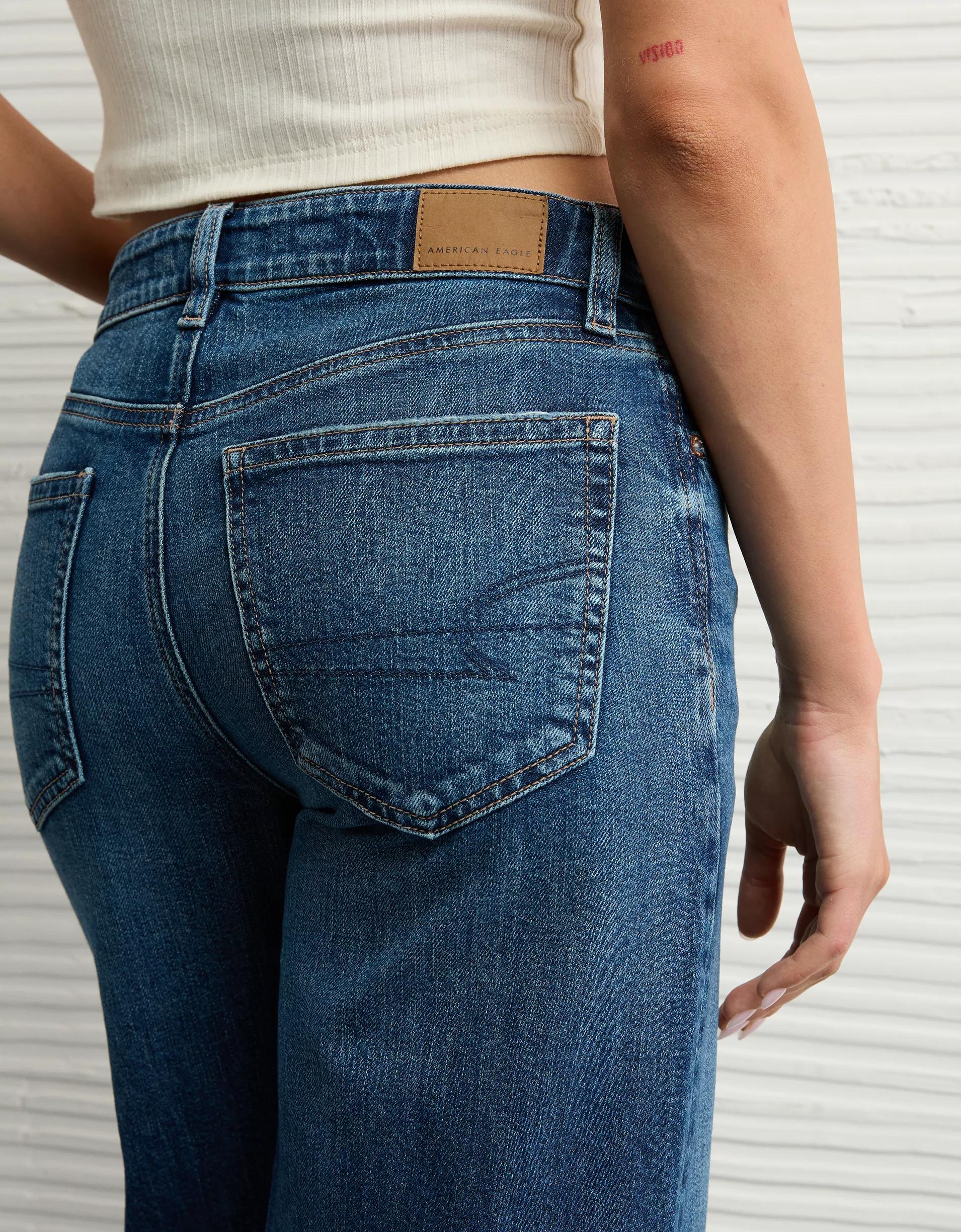 AE Dreamy Drapey Stretch Super High-Waisted Baggy Wide-Leg Jean Product Image