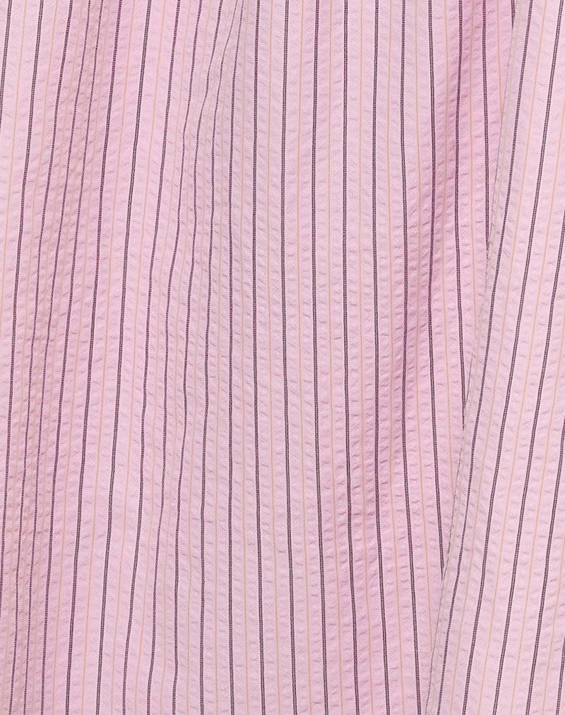 Sasori Smock Mini Dress in Pink Stripe Female Product Image