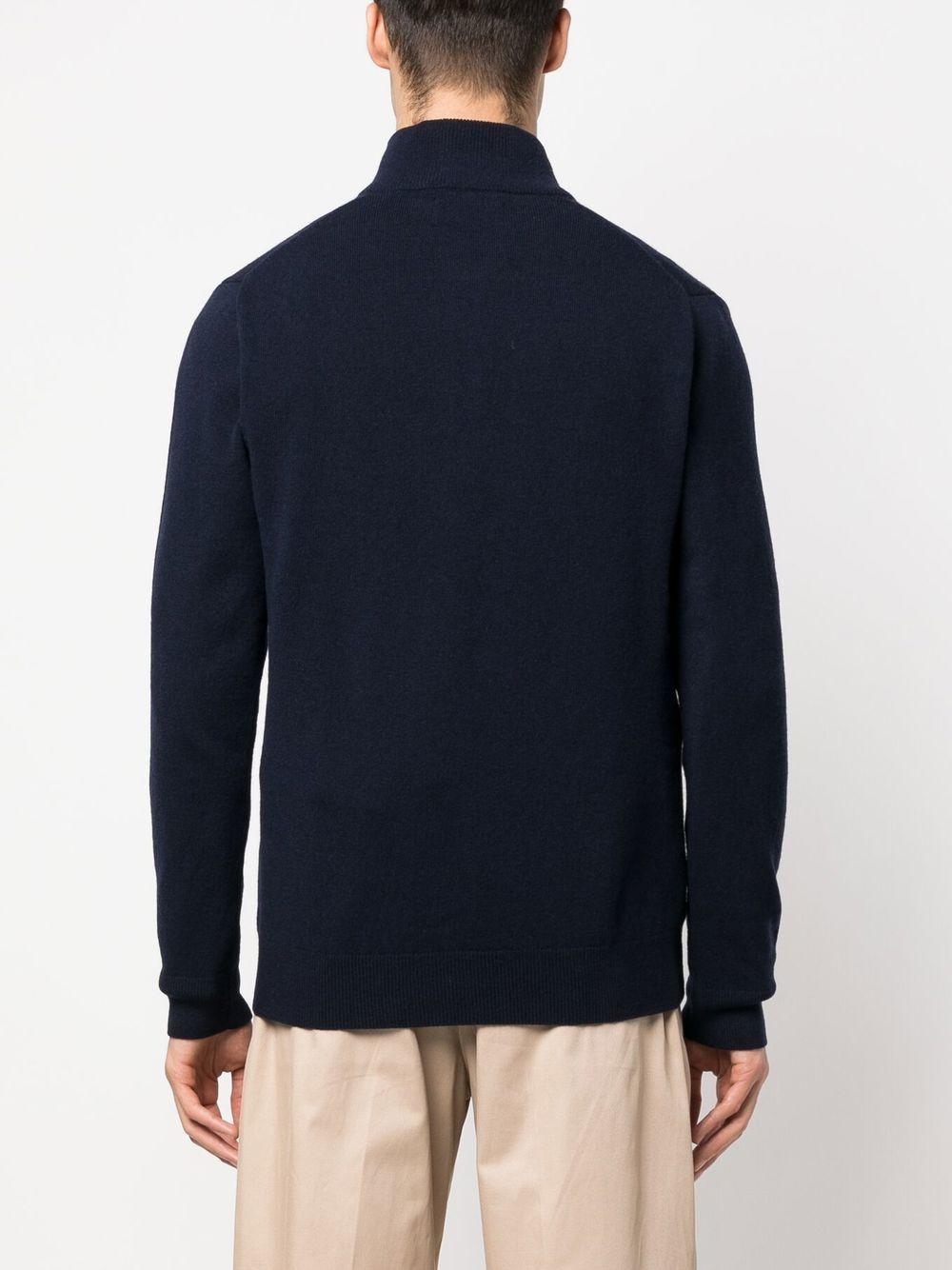 logo-embroidered half-zip sweater  Product Image