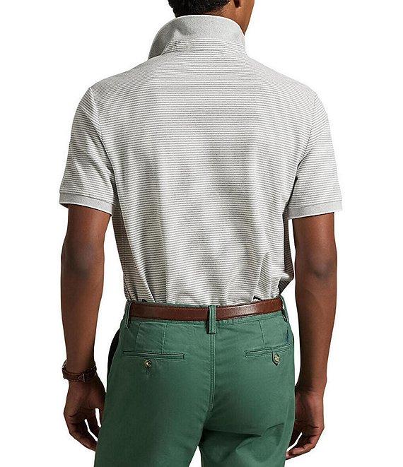 Polo Ralph Lauren Classic Fit Striped Tipped Stretch Mesh Short Sleeve Polo Shirt Product Image