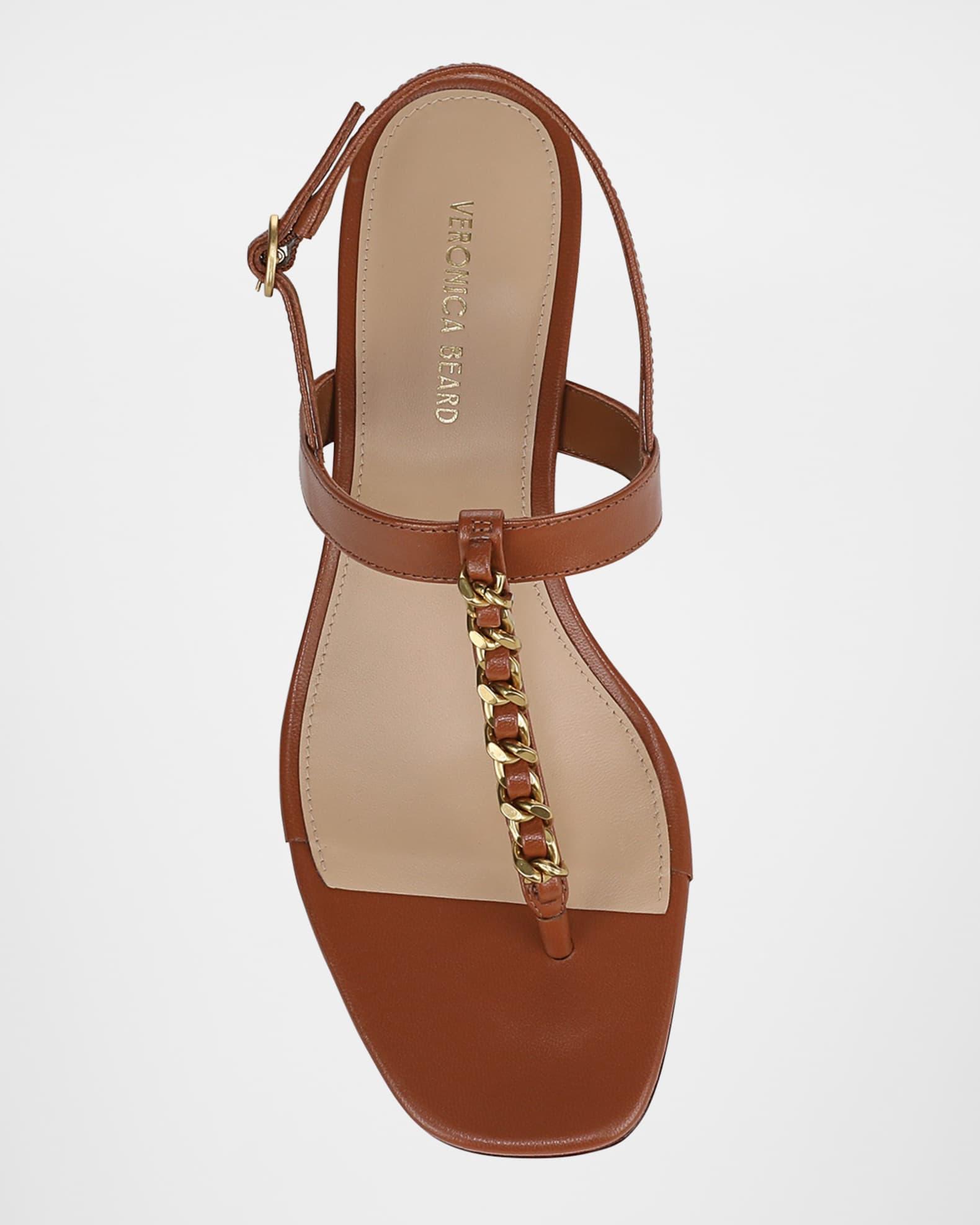 Andie Leather Chain Slingback Sandals Product Image