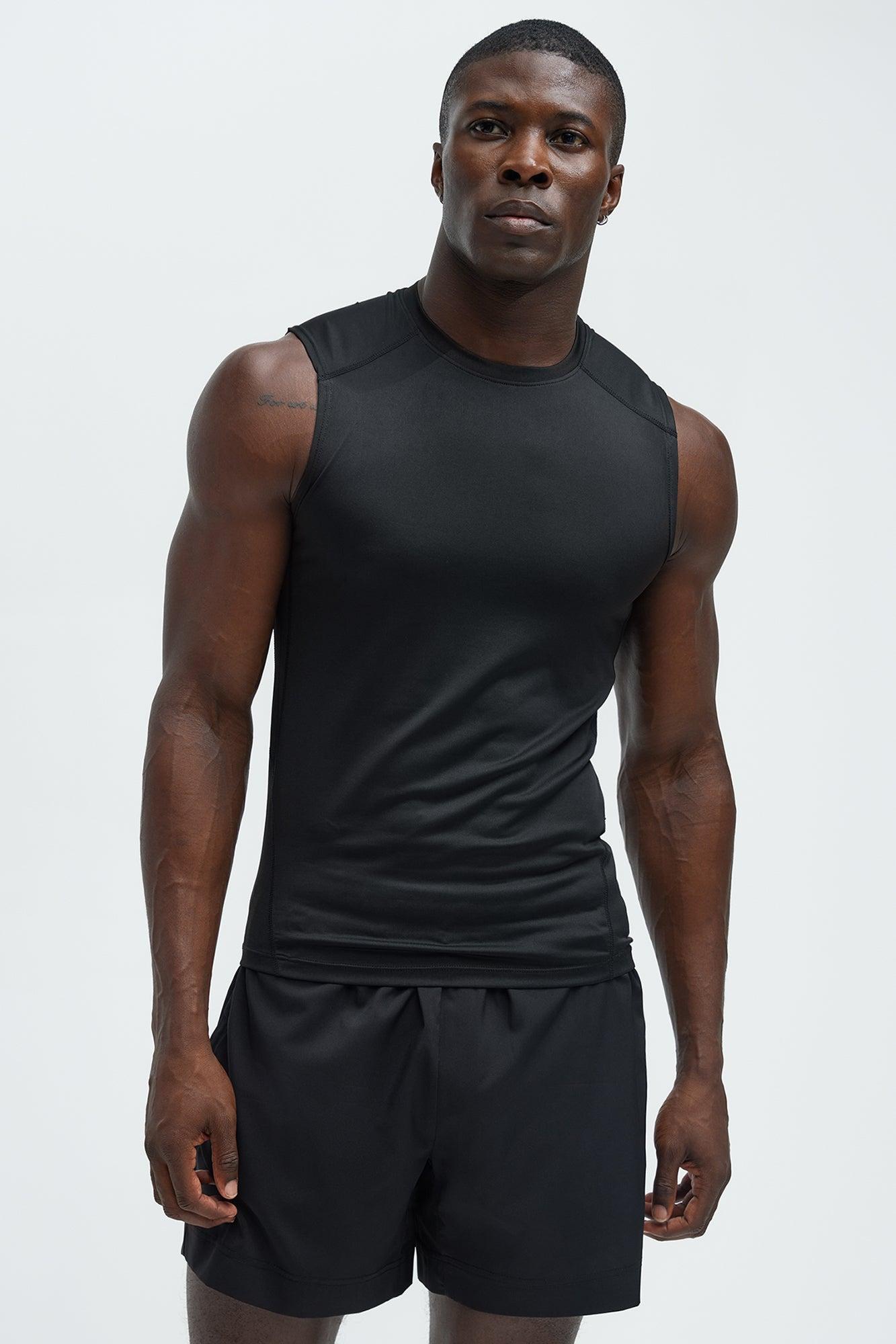 Vital Compression Cut Off Tee - Black Product Image