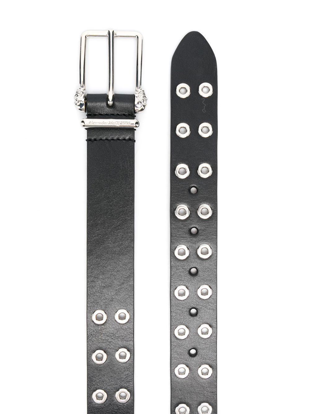 eyelet-studded calf leather belt Product Image