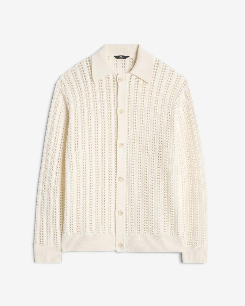 Crochet Knit Polo Product Image