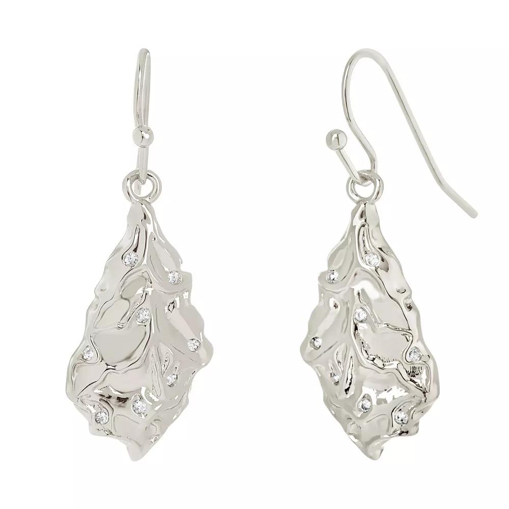 MC Collective Cubic Zirconia Molten Dangle Earrings, Women's, Silver Tone Product Image