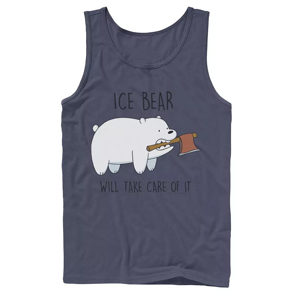 Men's Cartoon Network We Bare Bears Ice Bear Take Care Of It Axe Tank Top,  Product Image