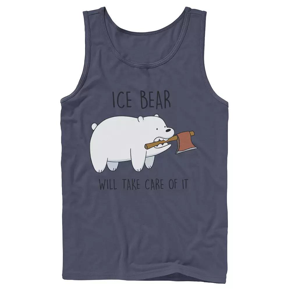 Men's Cartoon Network We Bare Bears Ice Bear Take Care Of It Axe Tank Top,  Product Image