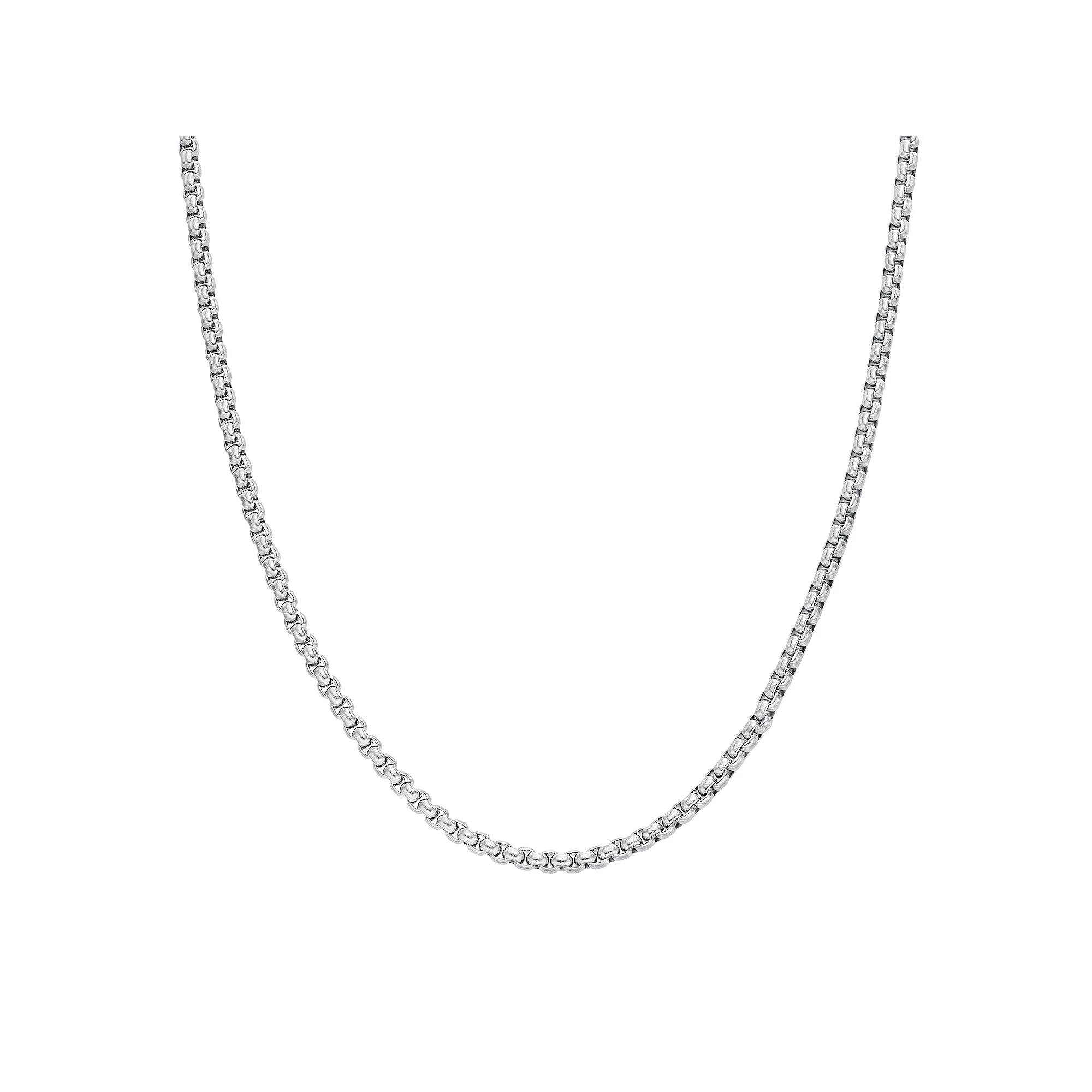 Men's LYNX Stainless Steel 3.5 mm Box Chain Necklace, Size: 22" Product Image