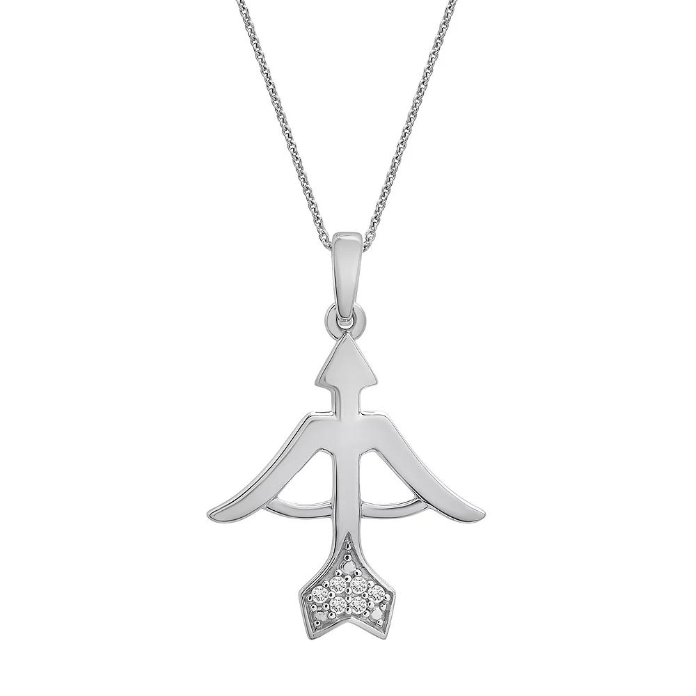 Sterling Silver Diamond Accent Zodiac Sign Pendant Necklace, Women's, Size: 18", Aries Product Image