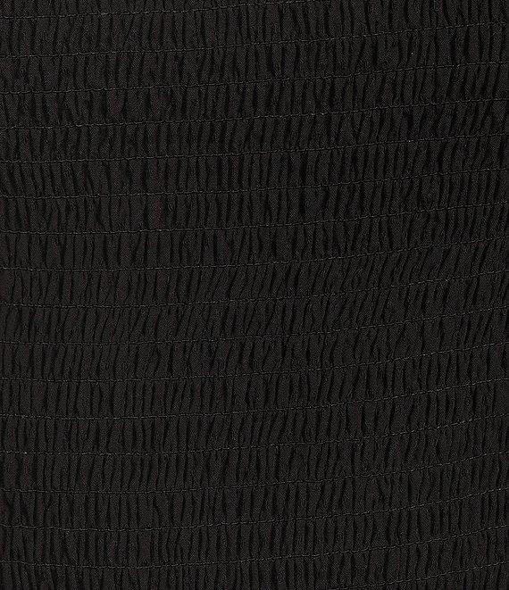 Copper Key Textured Puff Sleeve Smocked Dress Product Image