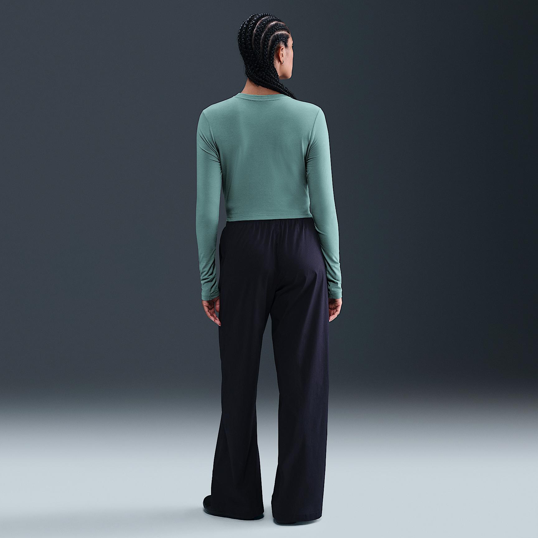 Womens Nike Sportswear Chill Knit Slim Long-Sleeve Cropped Top | HF5322-017 Product Image