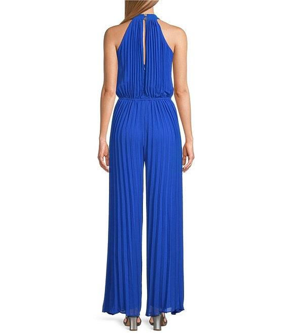 Marina Sleeveless Halter Neck Pleated Jumpsuit Product Image