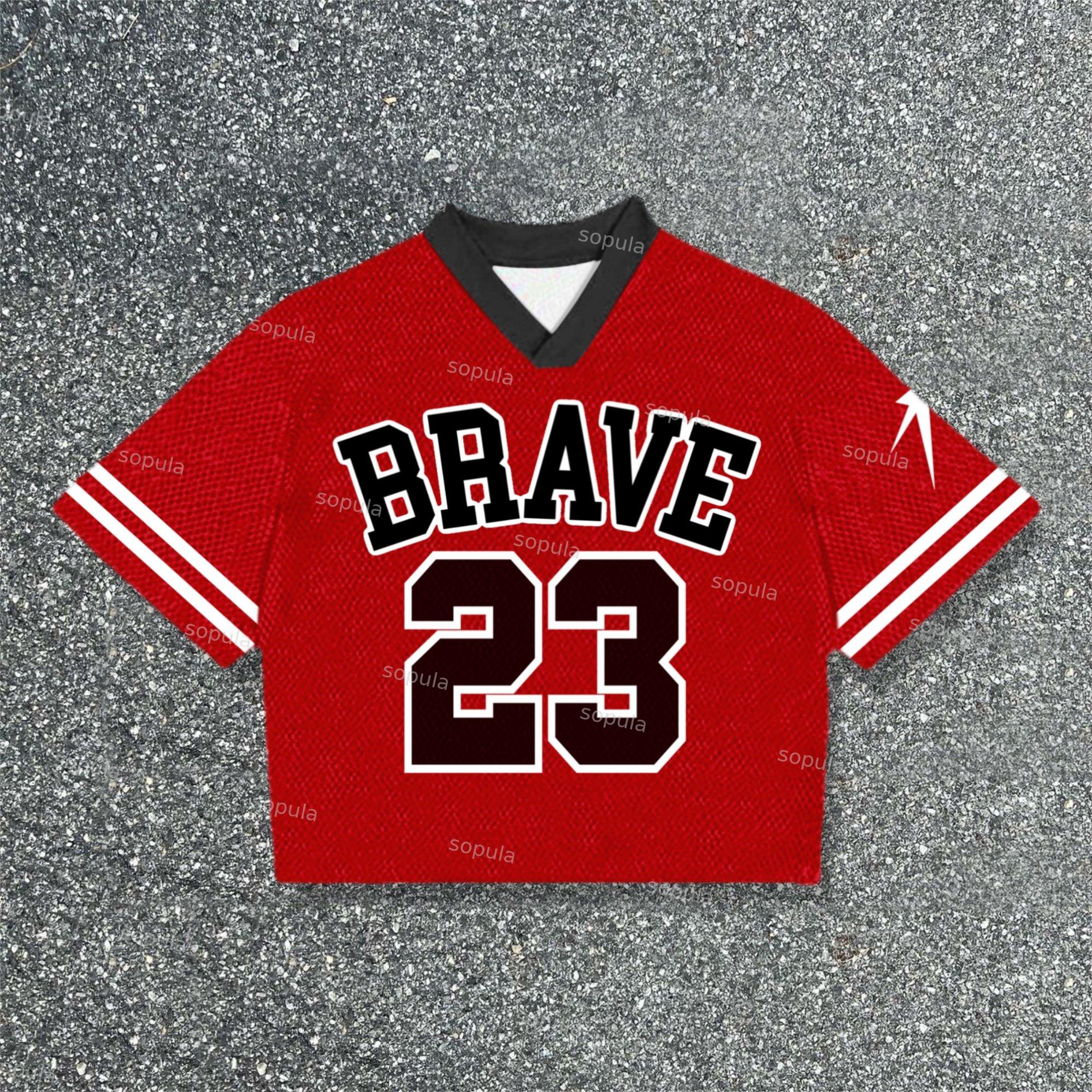 Sopula Brave No 23 Printed Blokette Blokecore V-Neck T-Shirt Product Image