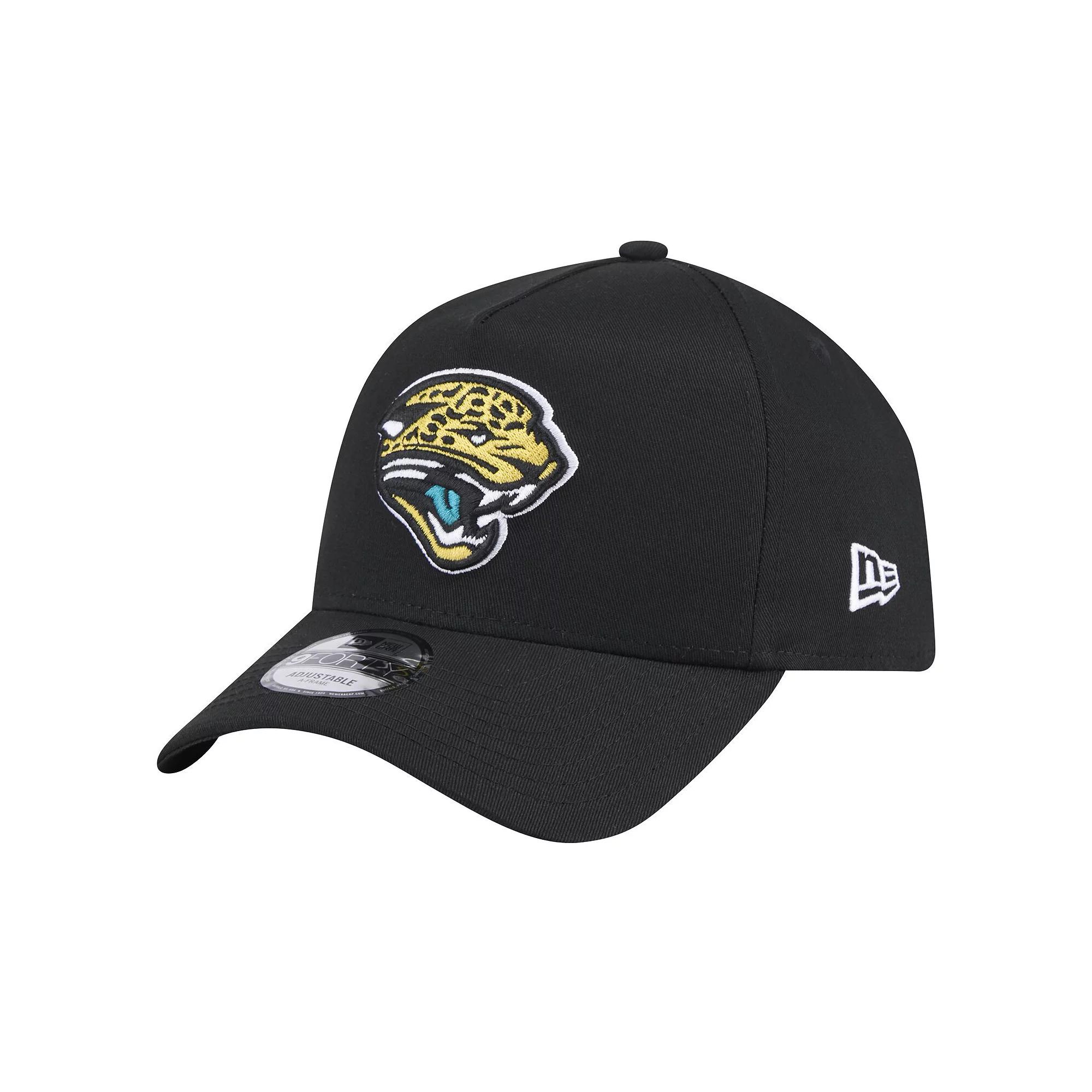Men's New Era  Black Jacksonville Jaguars Throwback Logo Standard A-Frame 9FORTY Adjustable Hat Product Image