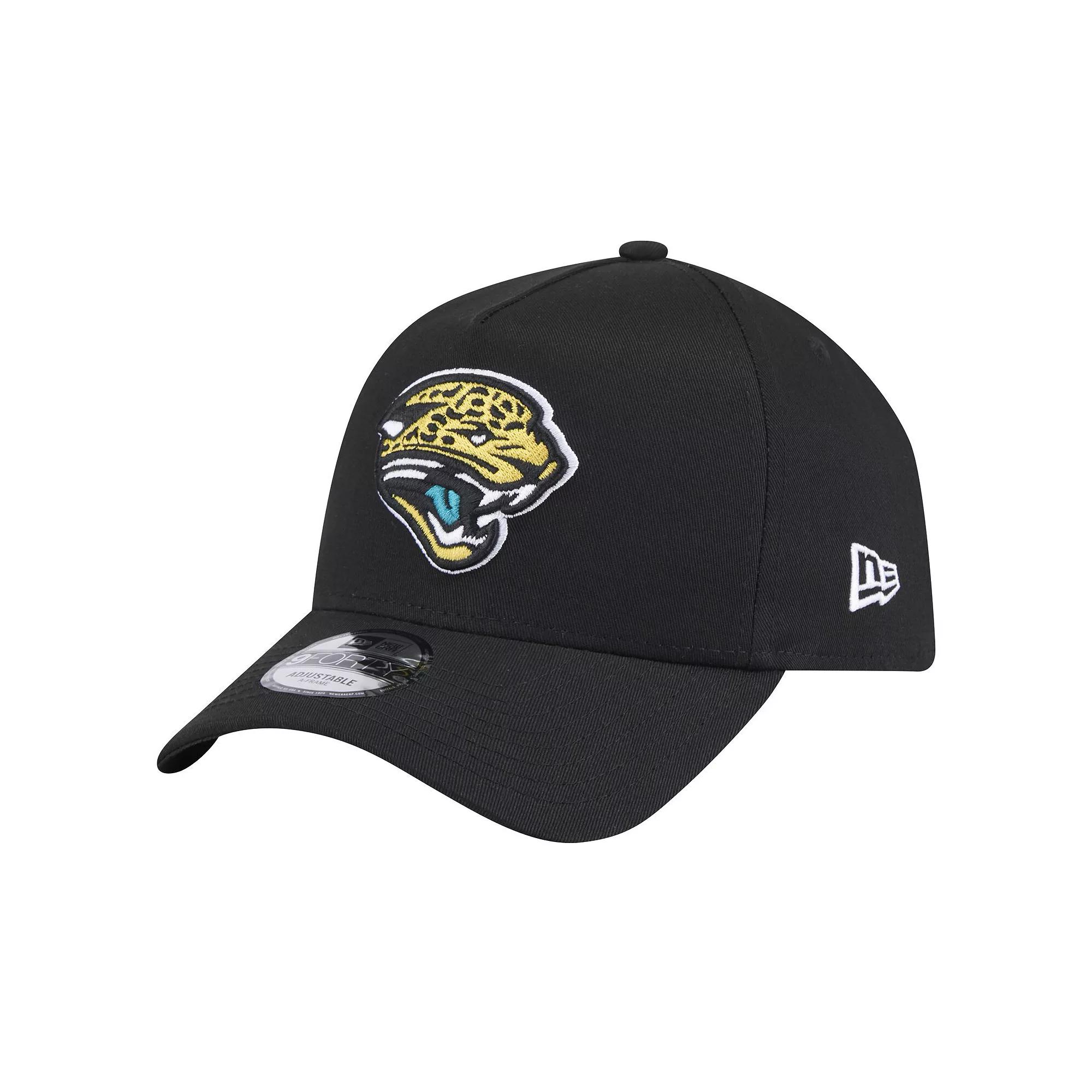 Men's New Era  Black Jacksonville Jaguars Throwback Logo Standard A-Frame 9FORTY Adjustable Hat Product Image