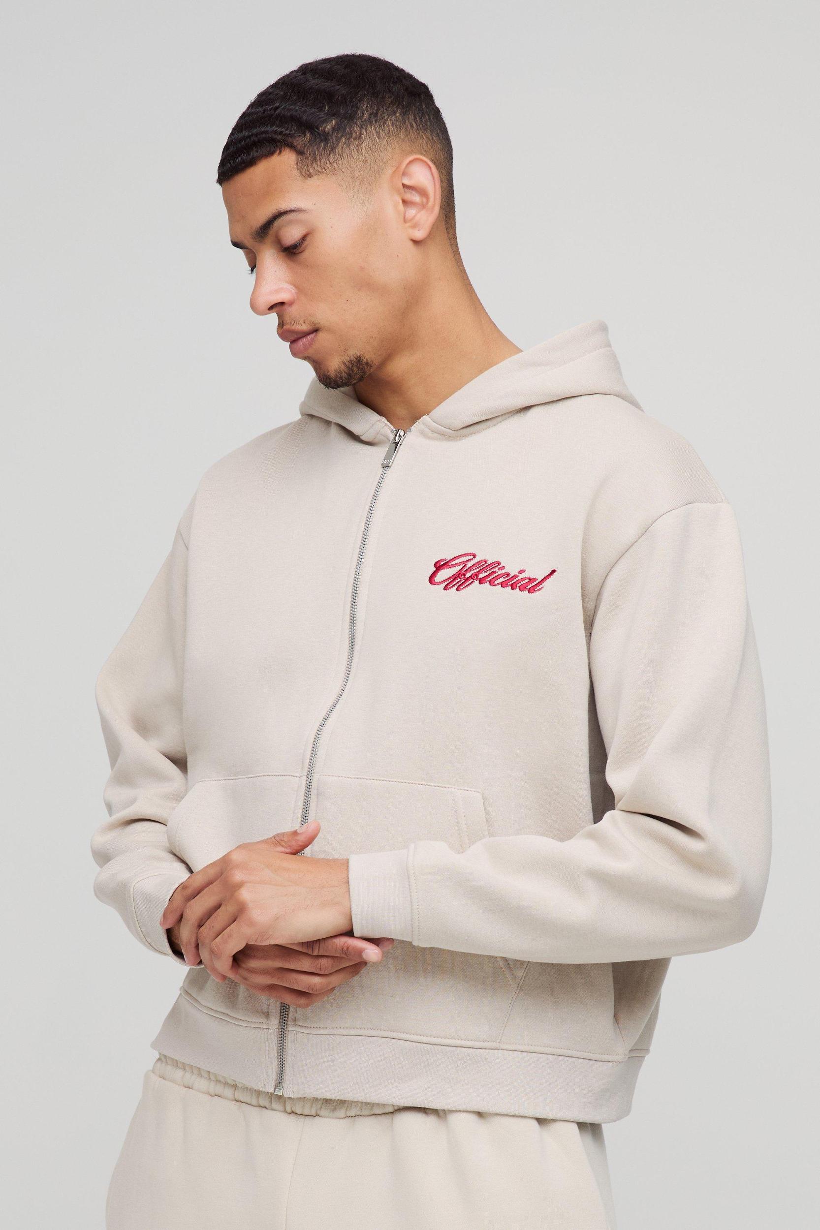 Oversized Boxy Official Zip Through Hoodie | boohooMAN USA Product Image