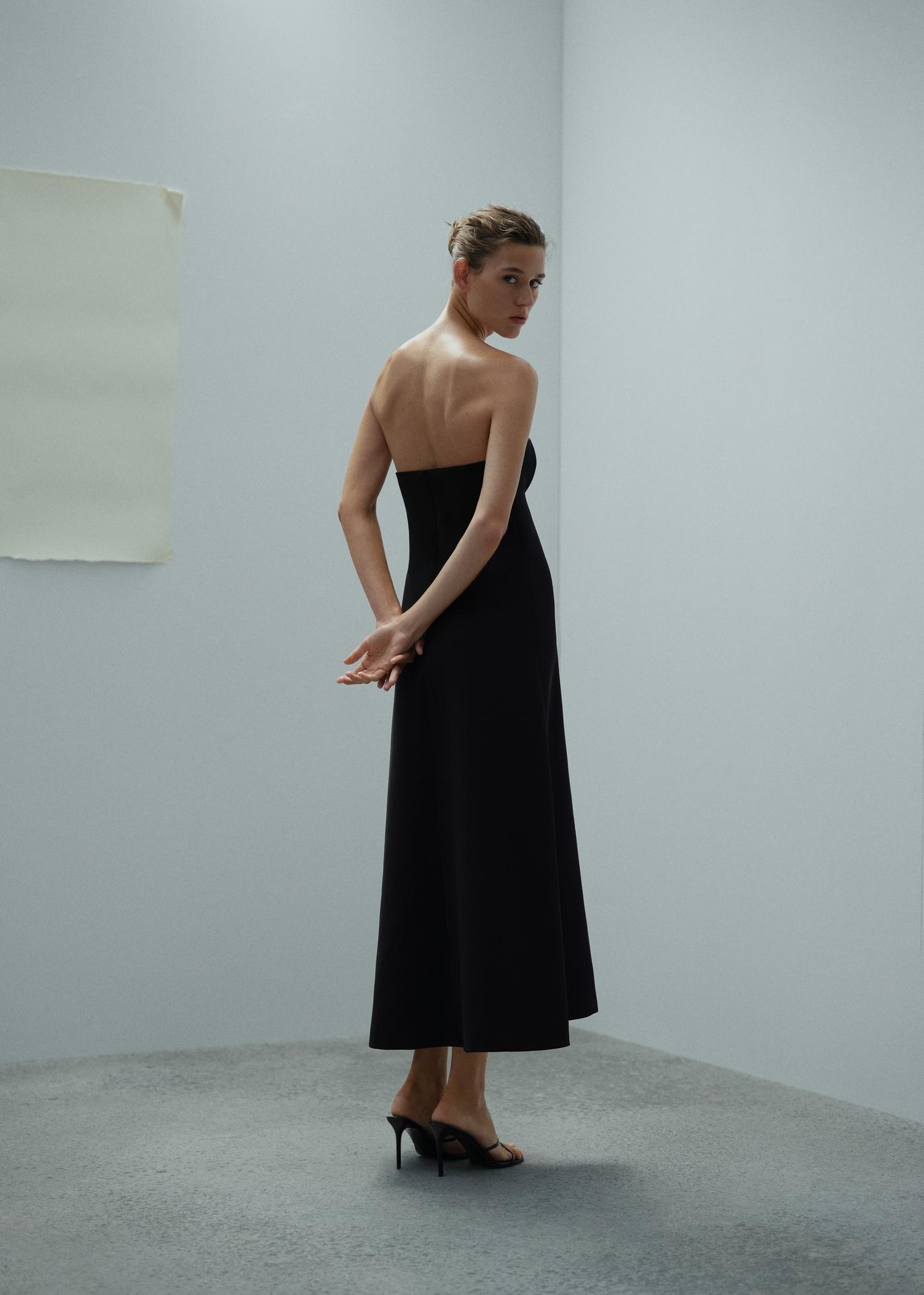 Strapless dress with sweetheart neckline - Women | MANGO USA Product Image