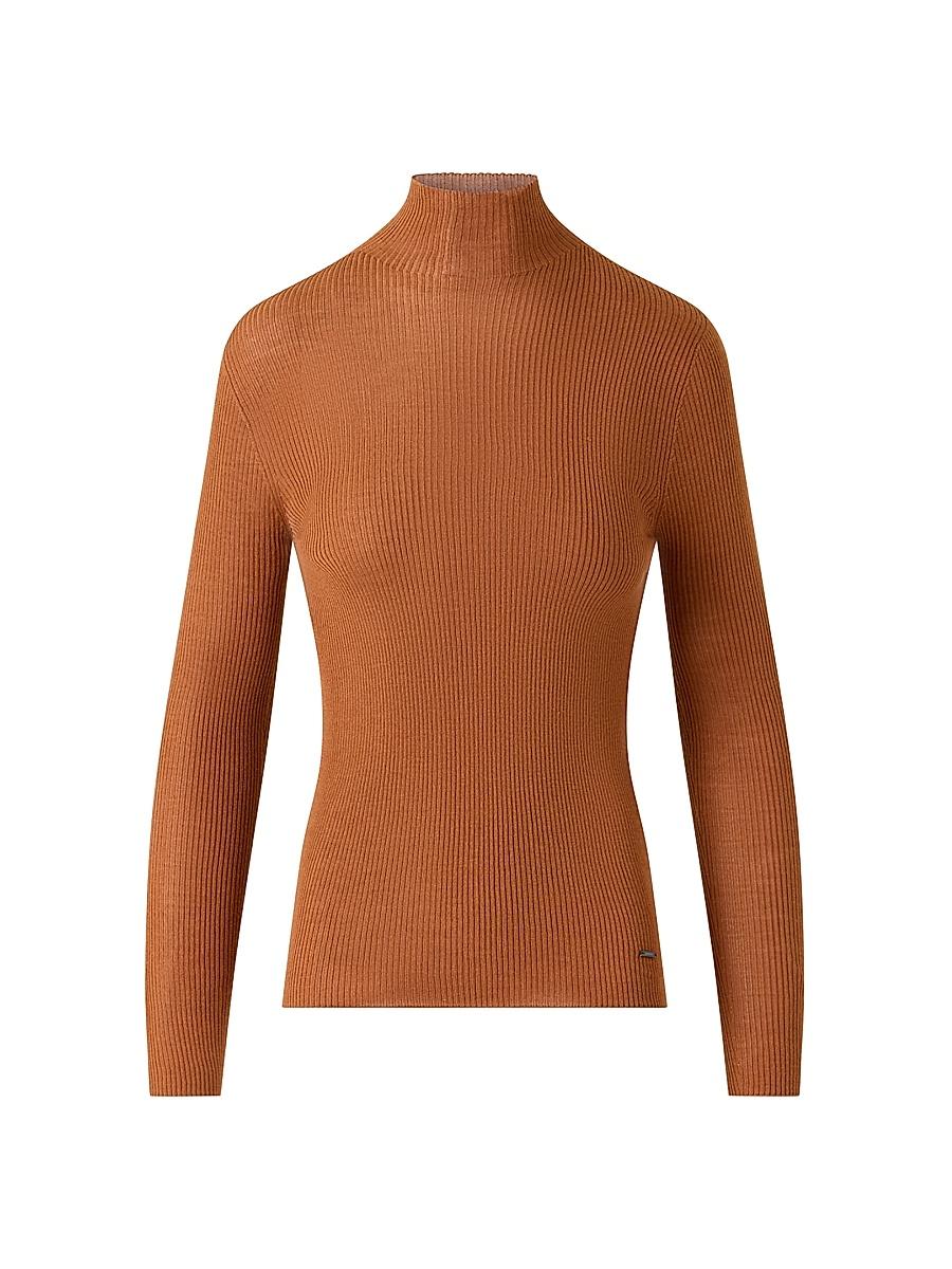Womens Mock Turtleneck Cashmere-Silk Sweater Product Image