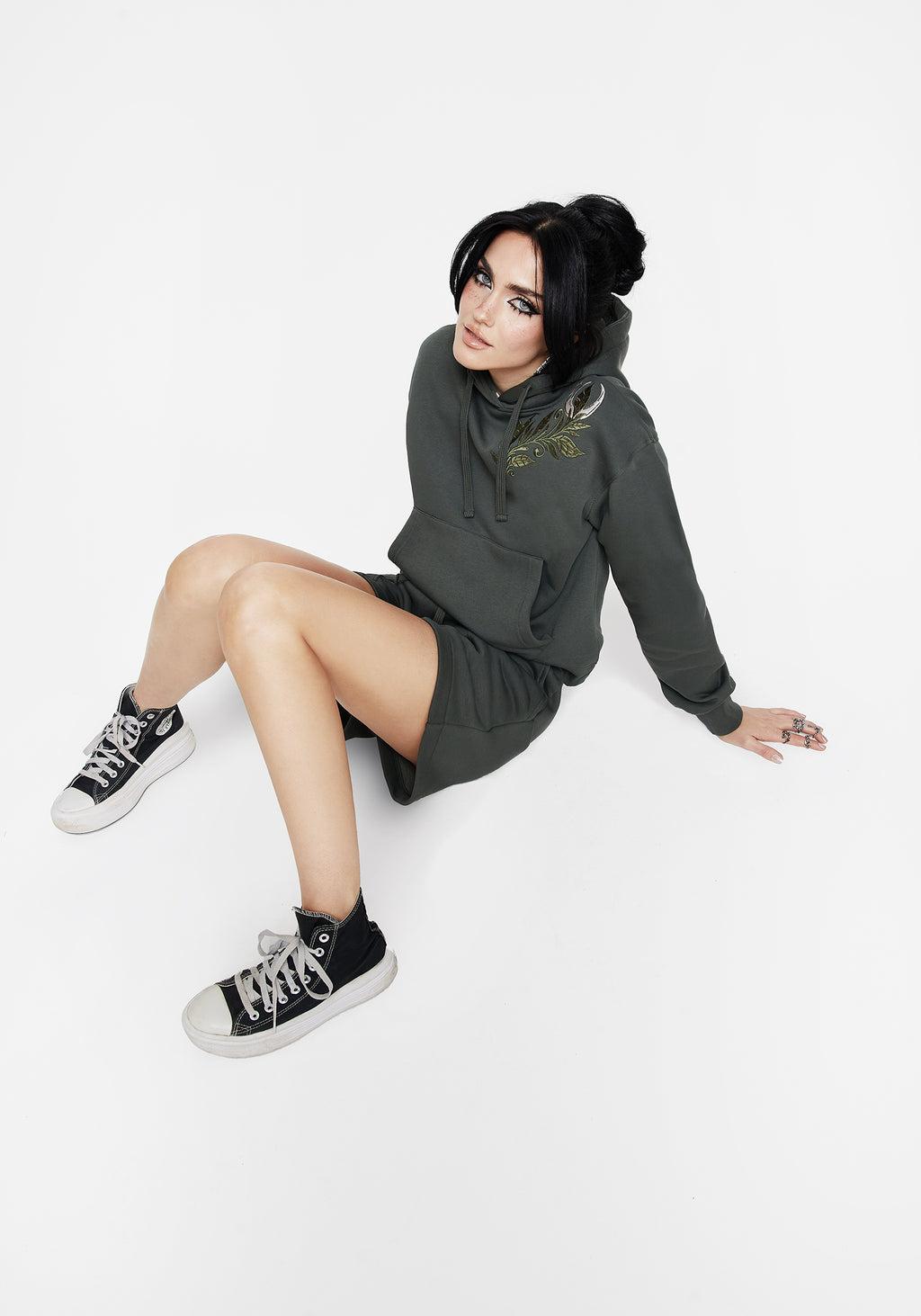 Nirah Cotton Cropped Crop Hoodie Product Image