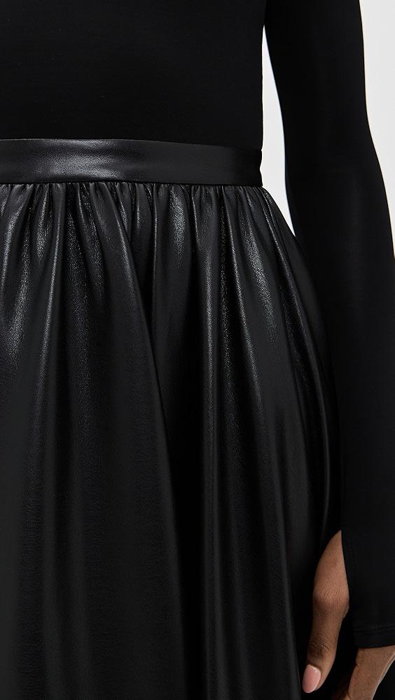 alice + olivia Chara Vegan Leather Scoop Neck Midi Dress | Shopbop Product Image