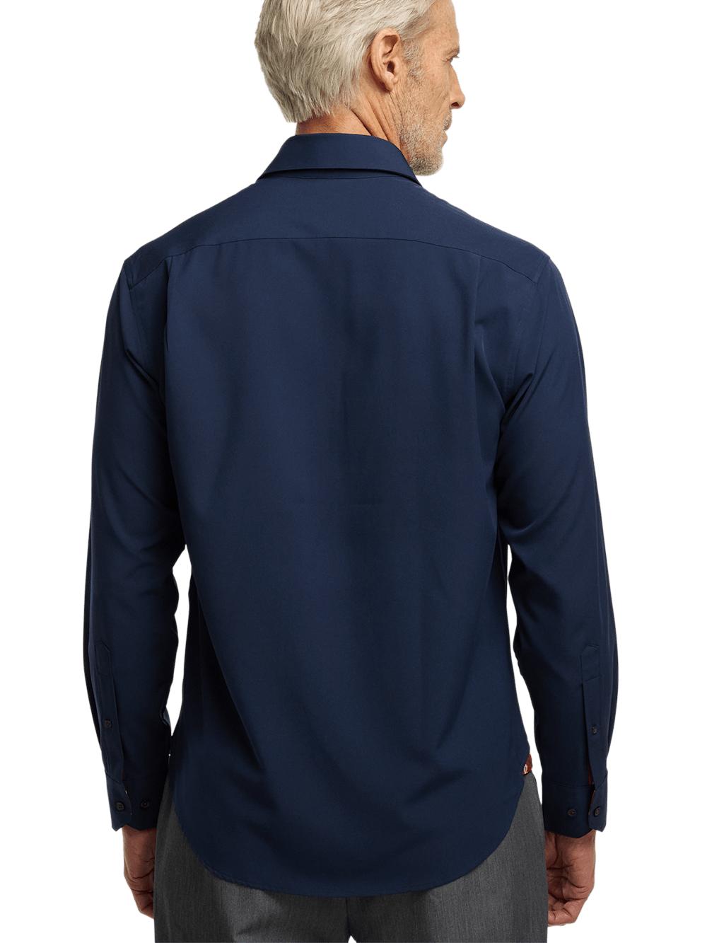 Performance Stretch Solid Casual Shirt - Navy Product Image