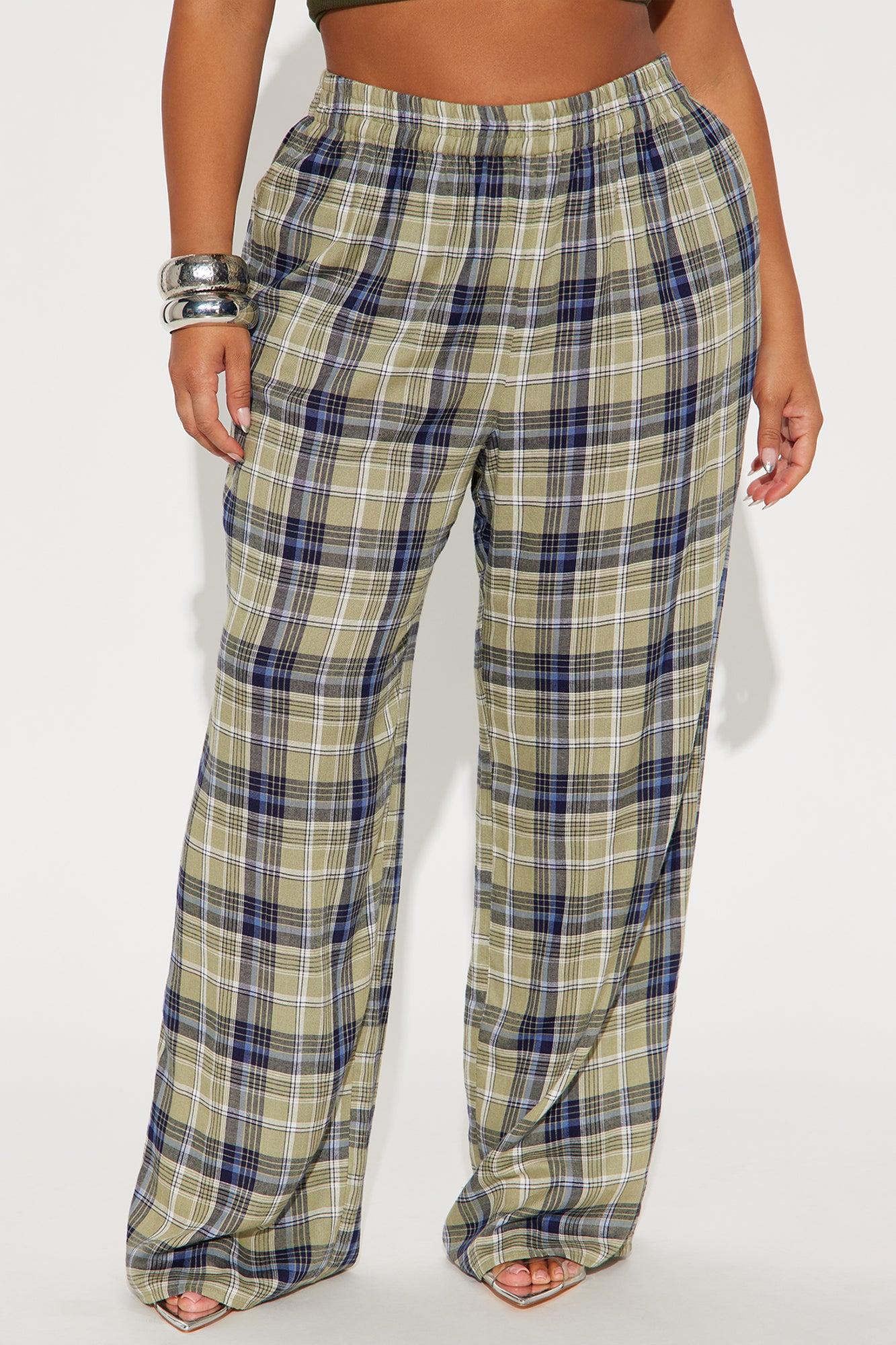 Crazy About You Plaid Boxer Pant - Sage Product Image