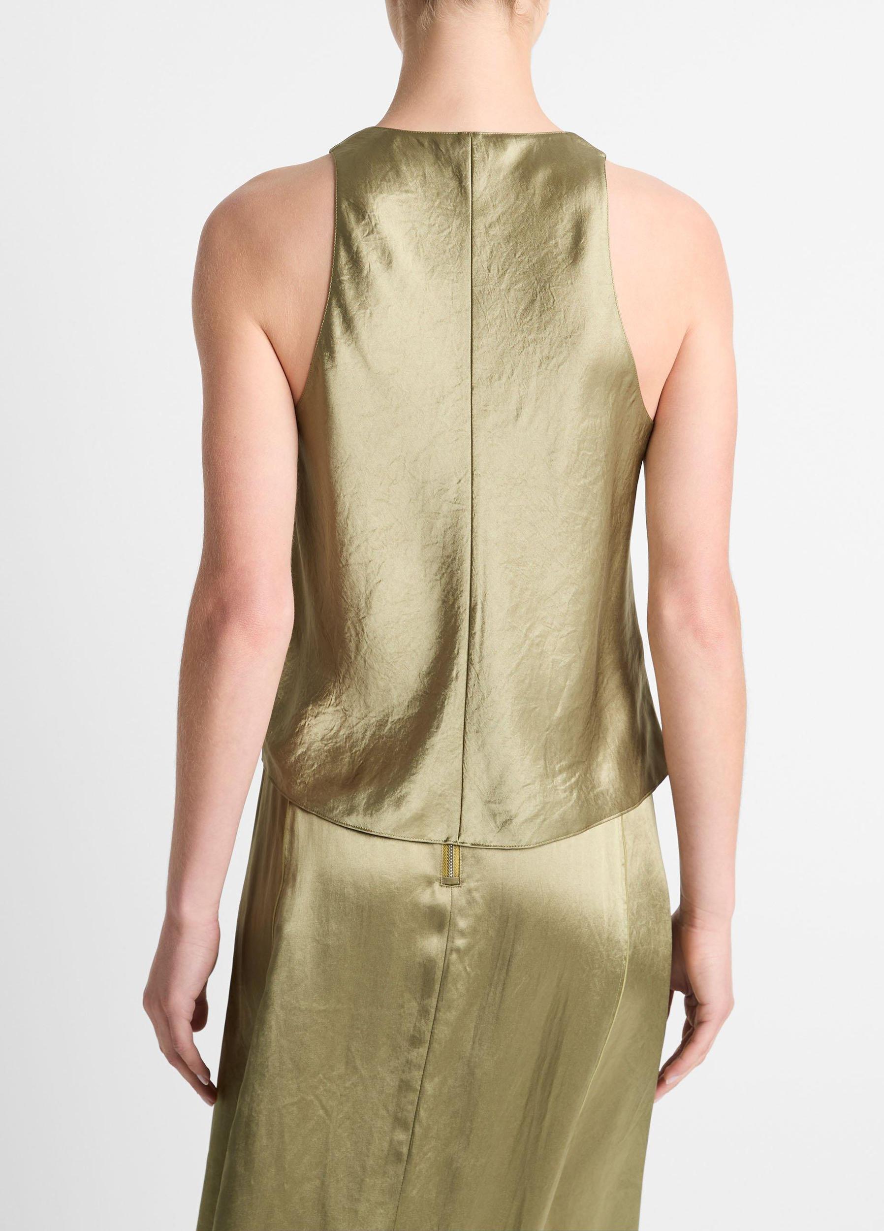 Womens Satin Surplice Tank Product Image