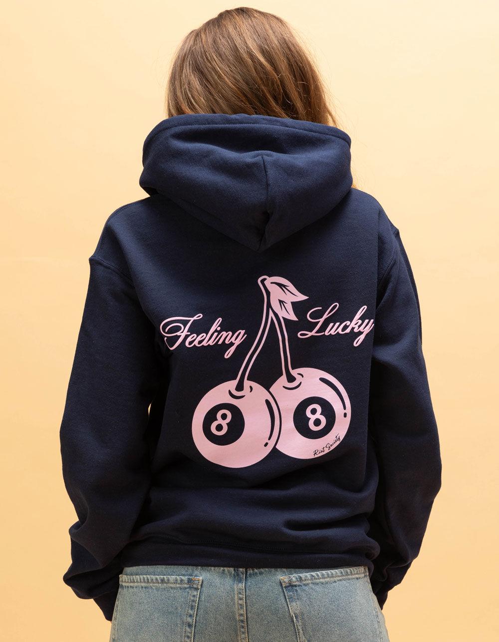 RIOT SOCIETY Feeling Lucky Womens Hoodie - NAVY Product Image