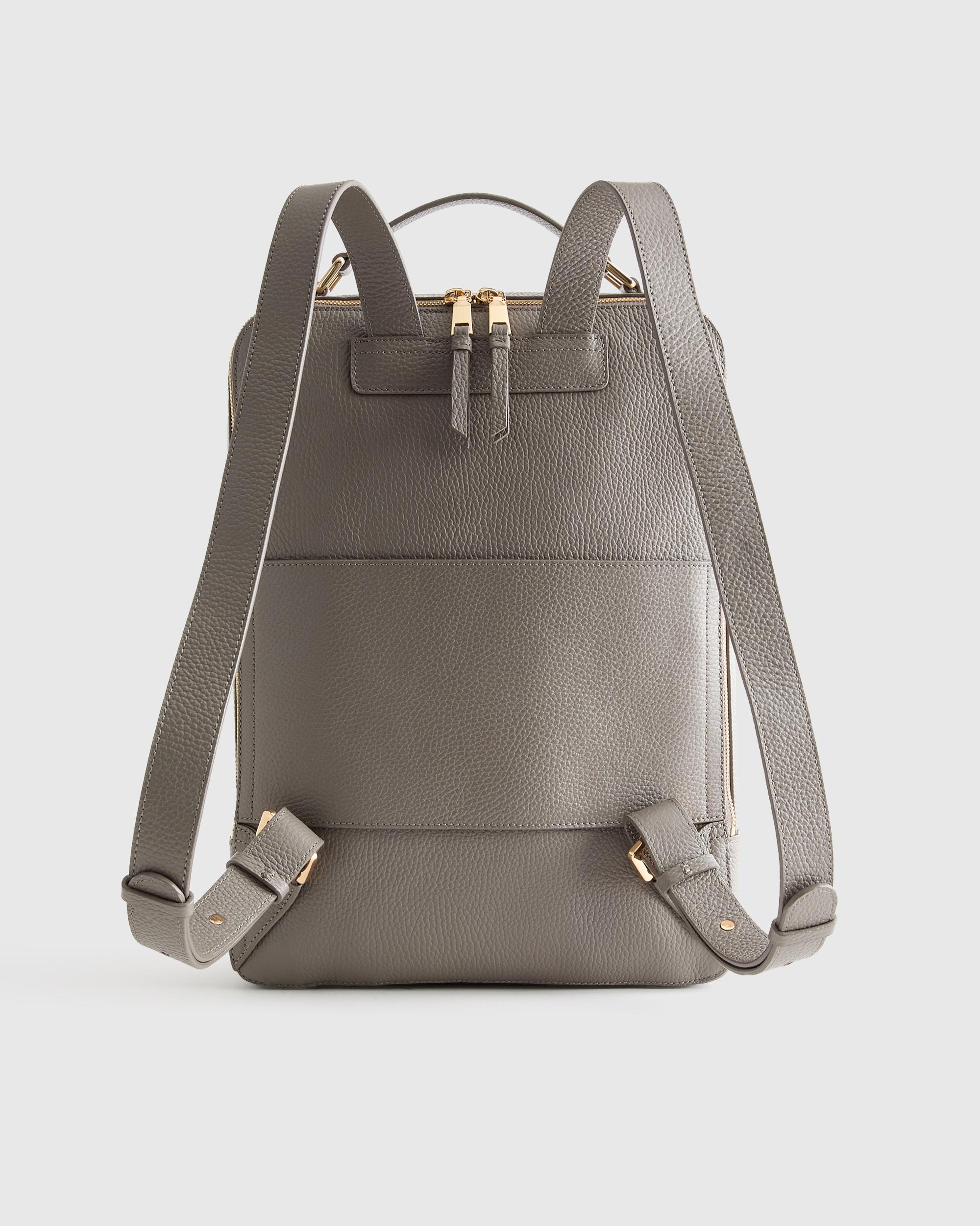 Quince | Women's Italian Leather Laptop Backpack in Mink Product Image