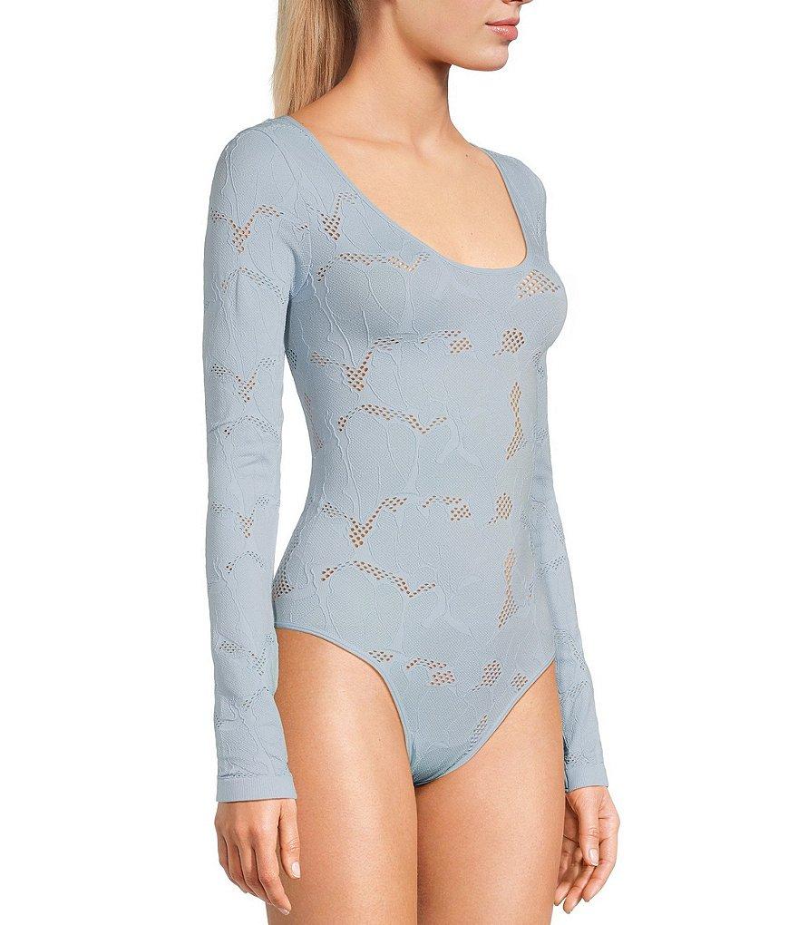 C&V Chelsea & Violet Knit Long Sleeve Texture Bodysuit Product Image