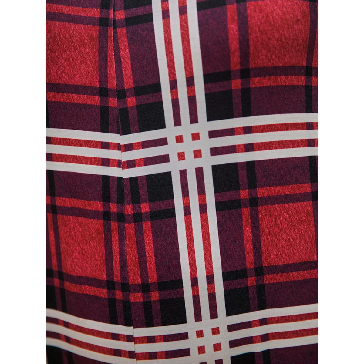 Plus Size Plaid Pocket Lace Trim Cami Jumpsuit Women Multicolor Casual Plaid Lace V-neck Pocket Loungewear BloomChic 30/6X Product Image