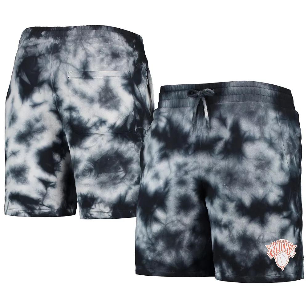 Men's New Era Black New York Knicks Fleece Tie-Dye Shorts, Size: 2XL Product Image