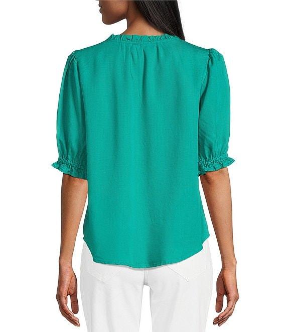 Nurture Petite Size Elbow Sleeve V-Neck Top Product Image